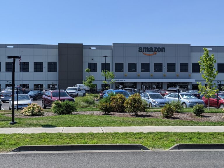 Amazon fulfillment center exterior in Troutdale Oregon