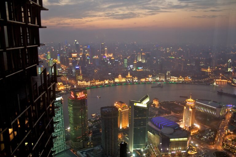 Shanghai skyline at night