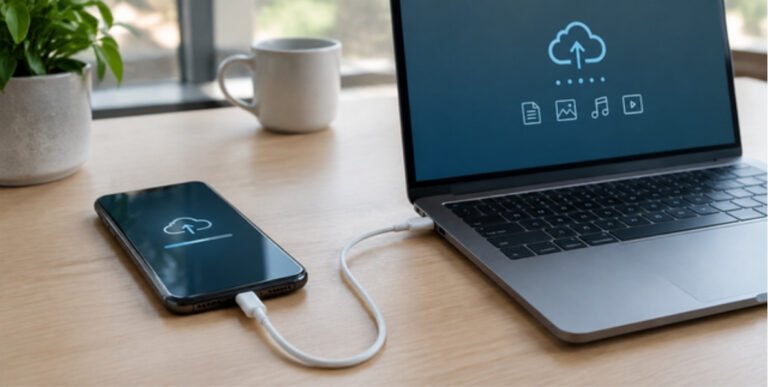 Back up your phone to a laptop with cloud storage