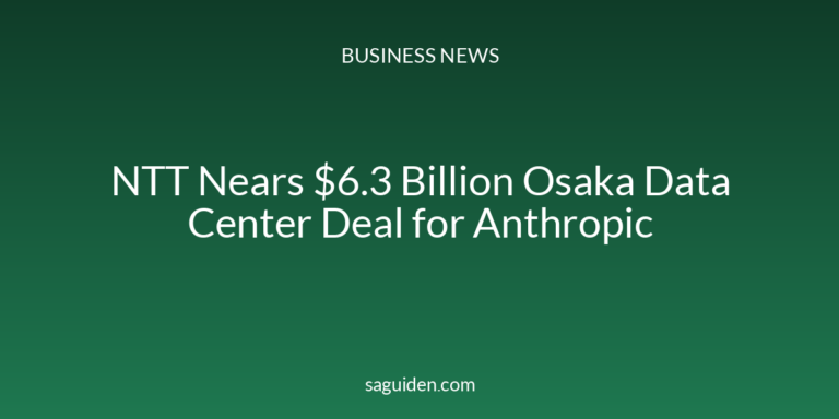 NTT Nears $6.3 Billion Osaka Data Center Deal for Anthropic